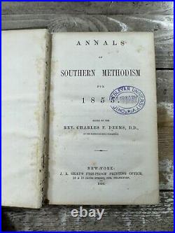 1855 SCARCE Antique Religious Book Annals of Southern Methodism Deems