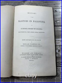 1861 Antique Religious History Book History of the Martyrs in Palestine RARE