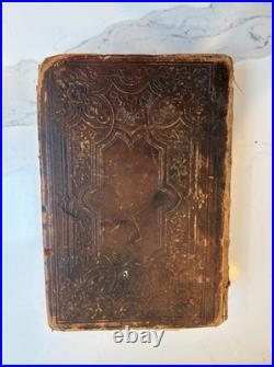 1867 American Bible Society Antique Holy Bible With Original Historical Ephemera
