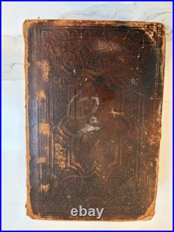 1867 American Bible Society Antique Holy Bible With Original Historical Ephemera