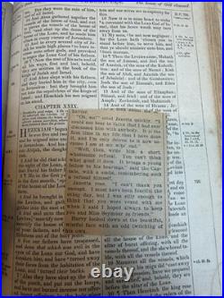 1867 American Bible Society Antique Holy Bible With Original Historical Ephemera 1867 American Bible Society Antique Holy Bible With Original Historical Ephemera