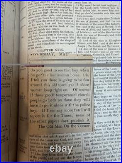 1867 American Bible Society Antique Holy Bible With Original Historical Ephemera