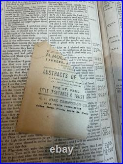 1867 American Bible Society Antique Holy Bible With Original Historical Ephemera