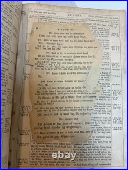 1867 American Bible Society Antique Holy Bible With Original Historical Ephemera