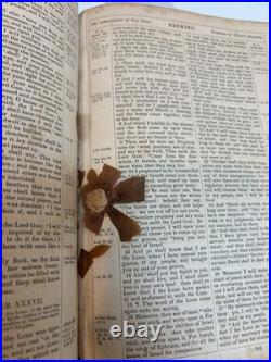 1867 American Bible Society Antique Holy Bible With Original Historical Ephemera
