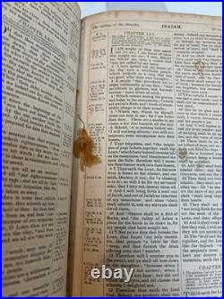 1867 American Bible Society Antique Holy Bible With Original Historical Ephemera