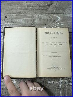 1870 Antique Religious Book Church Book Evangelical Lutheran Congregations