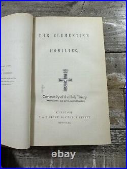 1870 Antique Religious Book The Clementine Homilies