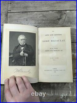 1876 Antique Religious Book Life & Letters of Lord Macaulay Fine Binding