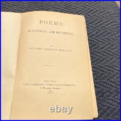 1877 Poems Devotional Benjamin Dionysius Hill 1st Ed Catholic 1884 Bookplate