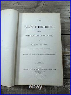 1880 Antique Religious Books Trials of the Church, Persecutors of Religion