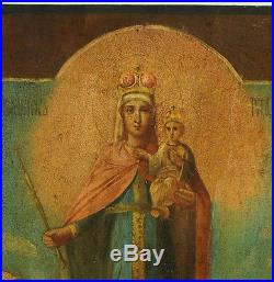 1880 Antique Russian Religious Orthodox Icon Joy To All Who Sorrow Mother Of God
