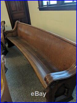 1880's OAK CHURCH PEW 9' TO 16' LONG 10 TO CHOOSE FROM RELIGIOUS