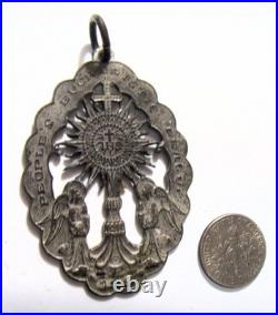 1880s antique religious catholic peoples Eucharistic League medal pendant 55122