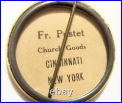 1890s antique 44 mm catholic Holy communion Jesus pinback button 54399