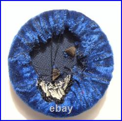 1890s antique catholic Saint Mary Immaculate Heart blue velvet icon 54369