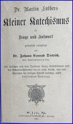 1892 German Dr Martin Luthers Book Kleiner Katechismus Frage Und Antwort Prop