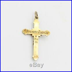 18k Yellow Gold Antique Ornate Crucifix/Cross Religious Pendant