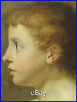 18th Century French Old Master Portrait of A Boy Saint Child Antique Painting