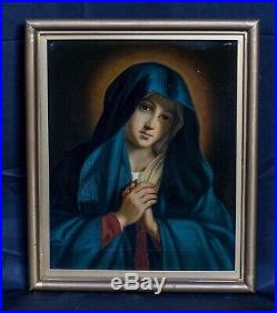 18th Century Italian School Old Master Madonna Portrait Antique Oil Painting
