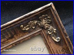 1903 Antique Catholic Communion Print Original Tiger Oak Frame Butte MT Hist