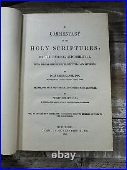 1906 Antique Religious Books Commentary on Holy Scriptures John Peter Lange