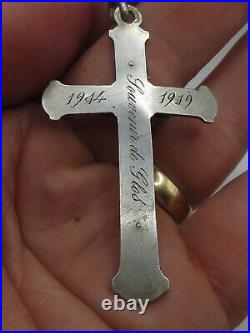 1914-1919 Wwi Religious Cross Sterling Silver, Soldiers Lucky Charm, 6 CM