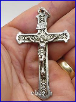 1914-1919 Wwi Religious Cross Sterling Silver, Soldiers Lucky Charm, 6 CM