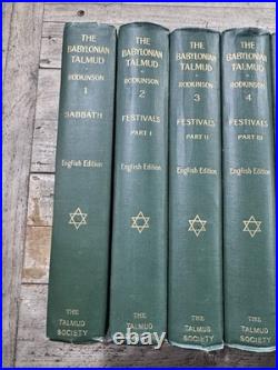 1916 Antique Religious Works New Edition of the Babylonian Talmud Judaism