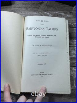 1916 Antique Religious Works New Edition of the Babylonian Talmud Judaism