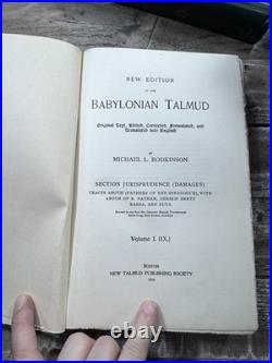 1916 Antique Religious Works New Edition of the Babylonian Talmud Judaism