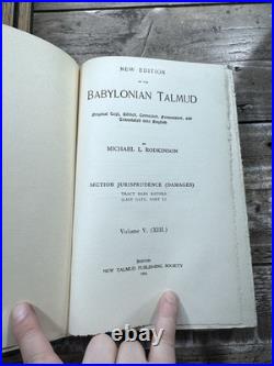 1916 Antique Religious Works New Edition of the Babylonian Talmud Judaism