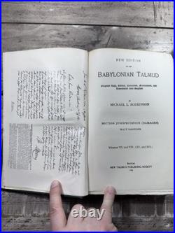 1916 Antique Religious Works New Edition of the Babylonian Talmud Judaism