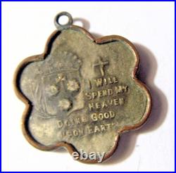 1925 antique religious catholic Saint Therese scarce medal pendant 55098
