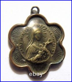 1925 antique religious catholic Saint Therese scarce medal pendant 55098