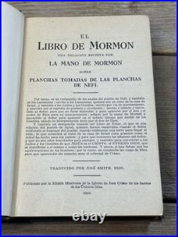 1929 El Libro de Mormon Spanish Book of Mormon Trejo Pratt LDS Antique Scarce