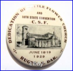1929 scarce antique catholic Saint Therese Little Flower church button 54837