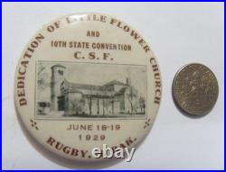 1929 scarce antique catholic Saint Therese Little Flower church button 54837 1929 scarce antique catholic Saint Therese Little Flower church button 54837
