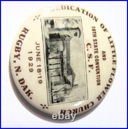 1929 scarce antique catholic Saint Therese Little Flower church button 54837