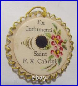 1930s antique religious catholic Saint Frances Xavier Cabrini 2nd cl relic 54549