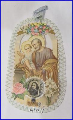1930s antique religious catholic Saint Frances Xavier Cabrini 2nd cl relic 54552