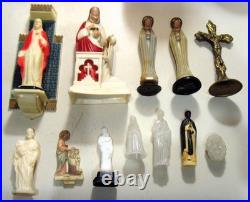 1940s-1950s antique heartland plastic religious catholic Saints icon Lot EL1120