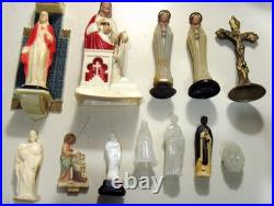 1940s-1950s antique heartland plastic religious catholic Saints icon Lot EL1120