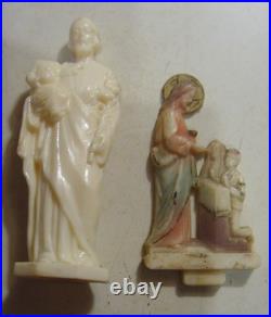 1940s-1950s antique heartland plastic religious catholic Saints icon Lot EL1120