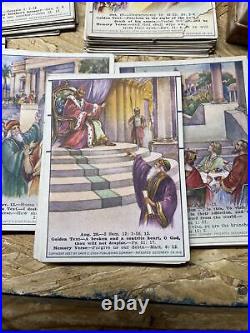 195 +1920s Bible Sunday School Picture Cards Lessons Lot Religious Color Antique