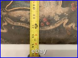 19th C. Antique Colonial Oil Painting Virgin Mary Refugio Christ Retablo Mexican