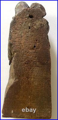 19th C Antique Gilt Carved Wood Catholic Statue Jesus St Joseph G2U