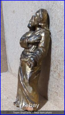 19th C Antique Gilt Carved Wood Catholic Statue Jesus St Joseph G2U