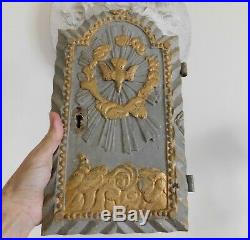 19th Century French Hand Carved Tabernacle Door Dove of Peace, Religious Antique