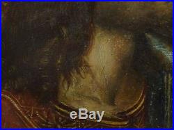 19th Century Pre Raphaelite Classical Jesus Christ Portrait Antique Oil Painting